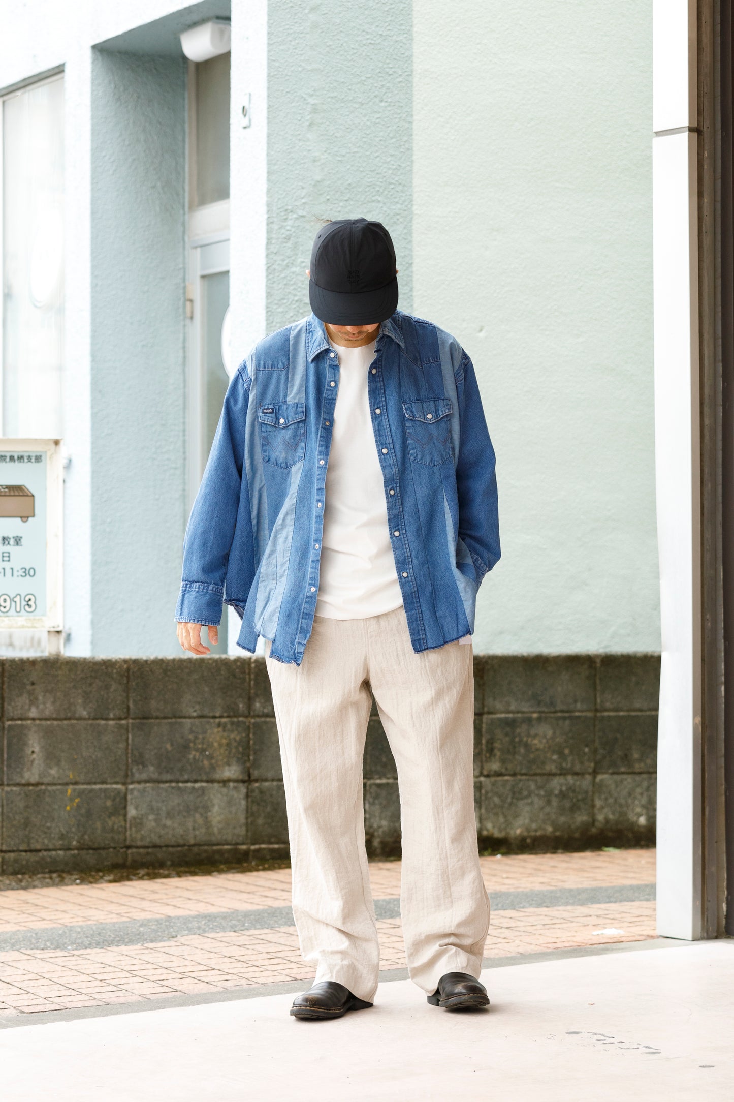 山内 yc55-241 / 強撚フリーカットポンチ・ショートスリーブTシャツ - White
