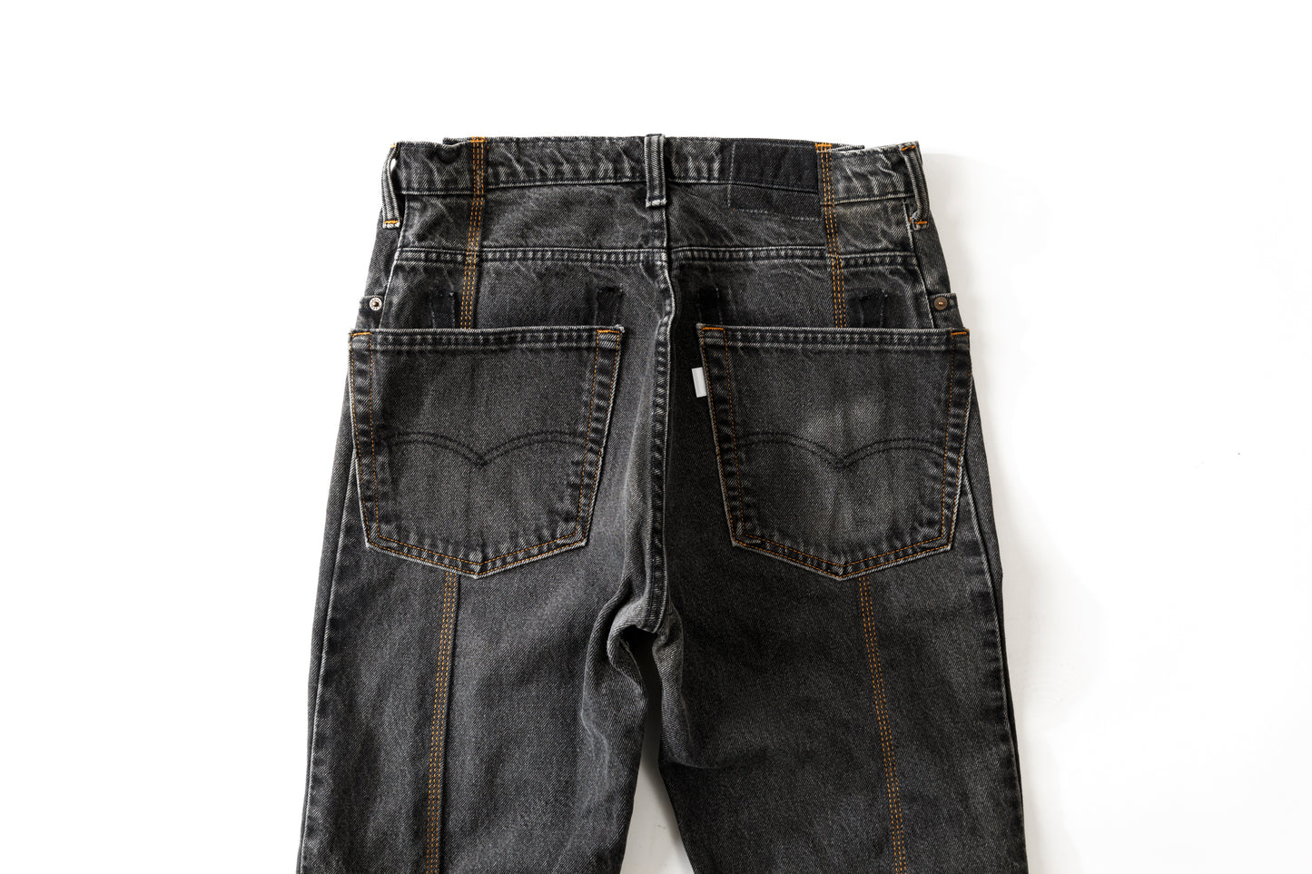 CHANGES CH4083 Remake Denim Pants - BLACK