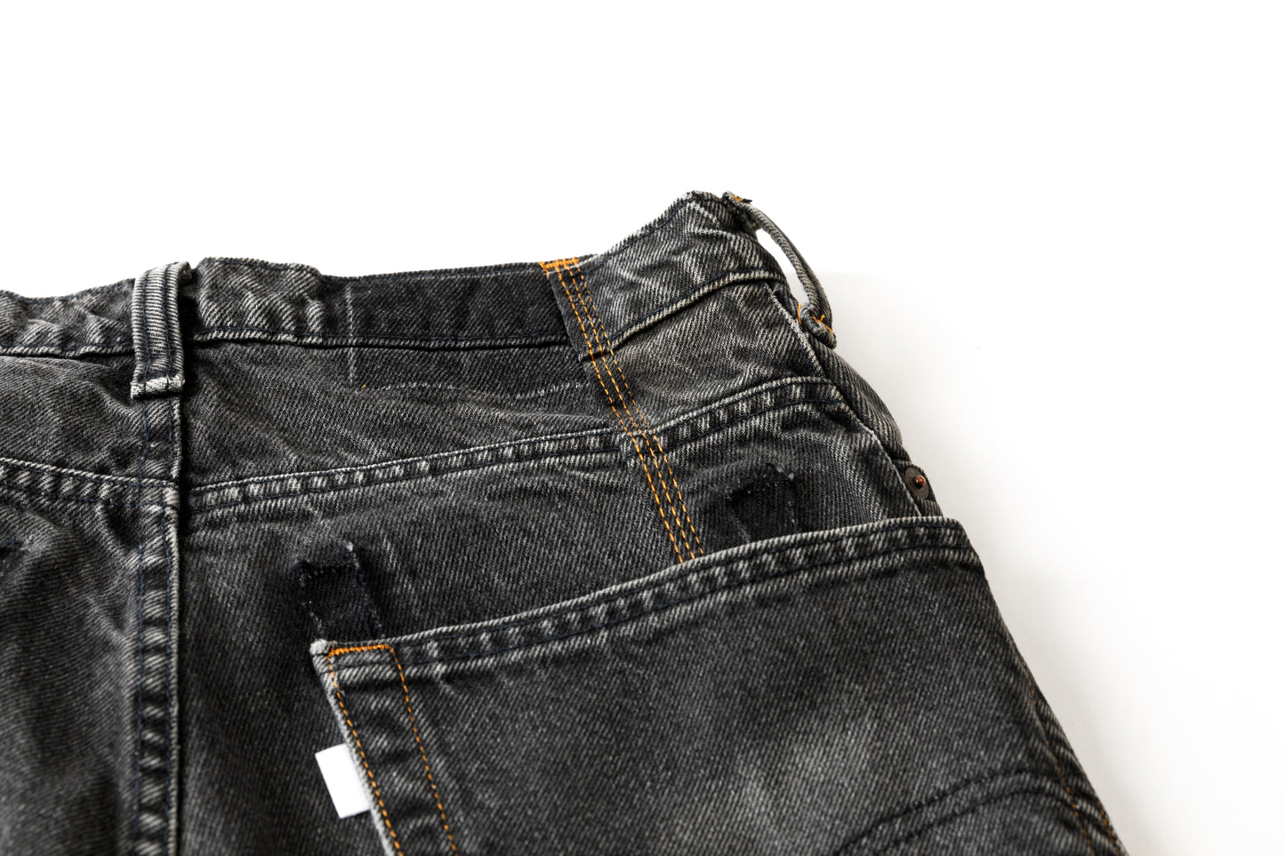 CHANGES CH4083 Remake Denim Pants - BLACK