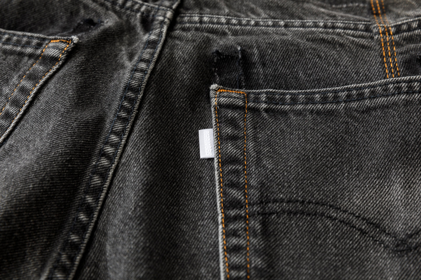 CHANGES CH4083 Remake Denim Pants - BLACK