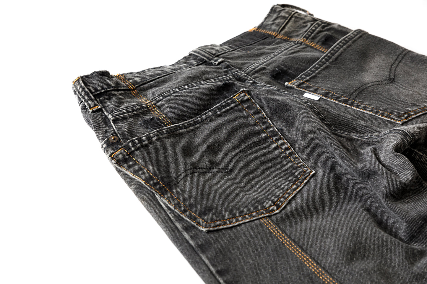 CHANGES CH4083 Remake Denim Pants - BLACK