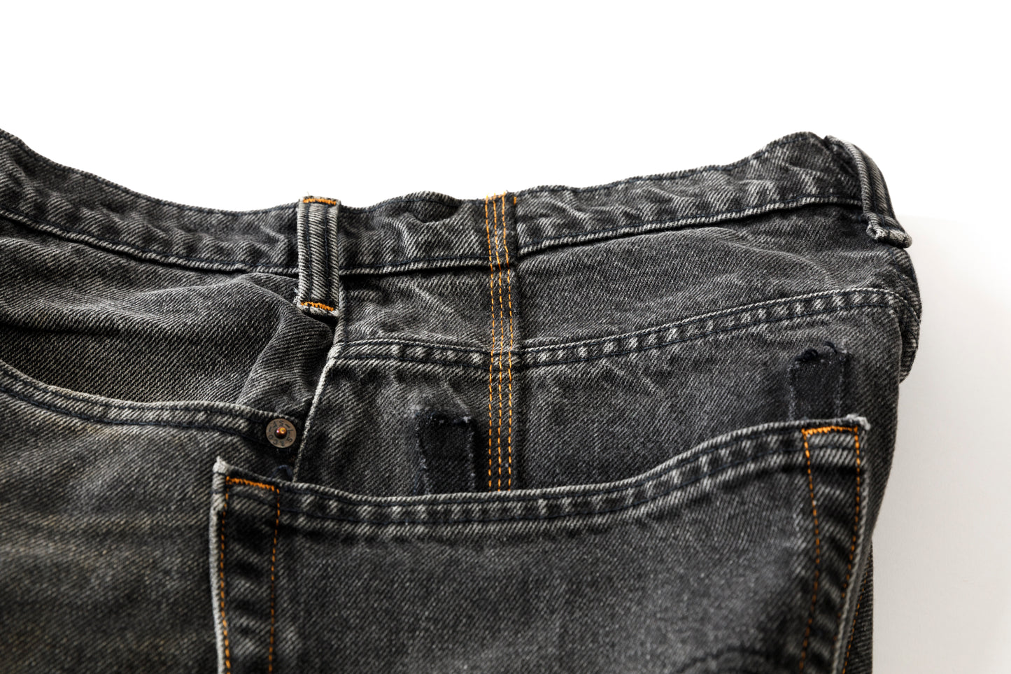 CHANGES CH4083 Remake Denim Pants - BLACK