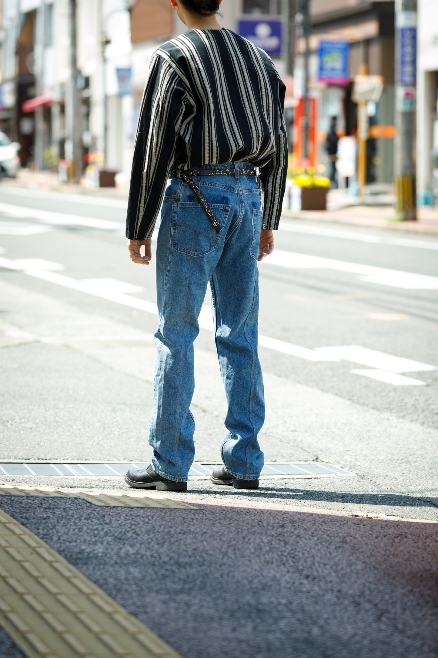 CHANGES CH4083 Remake Denim Pants - INDIGO