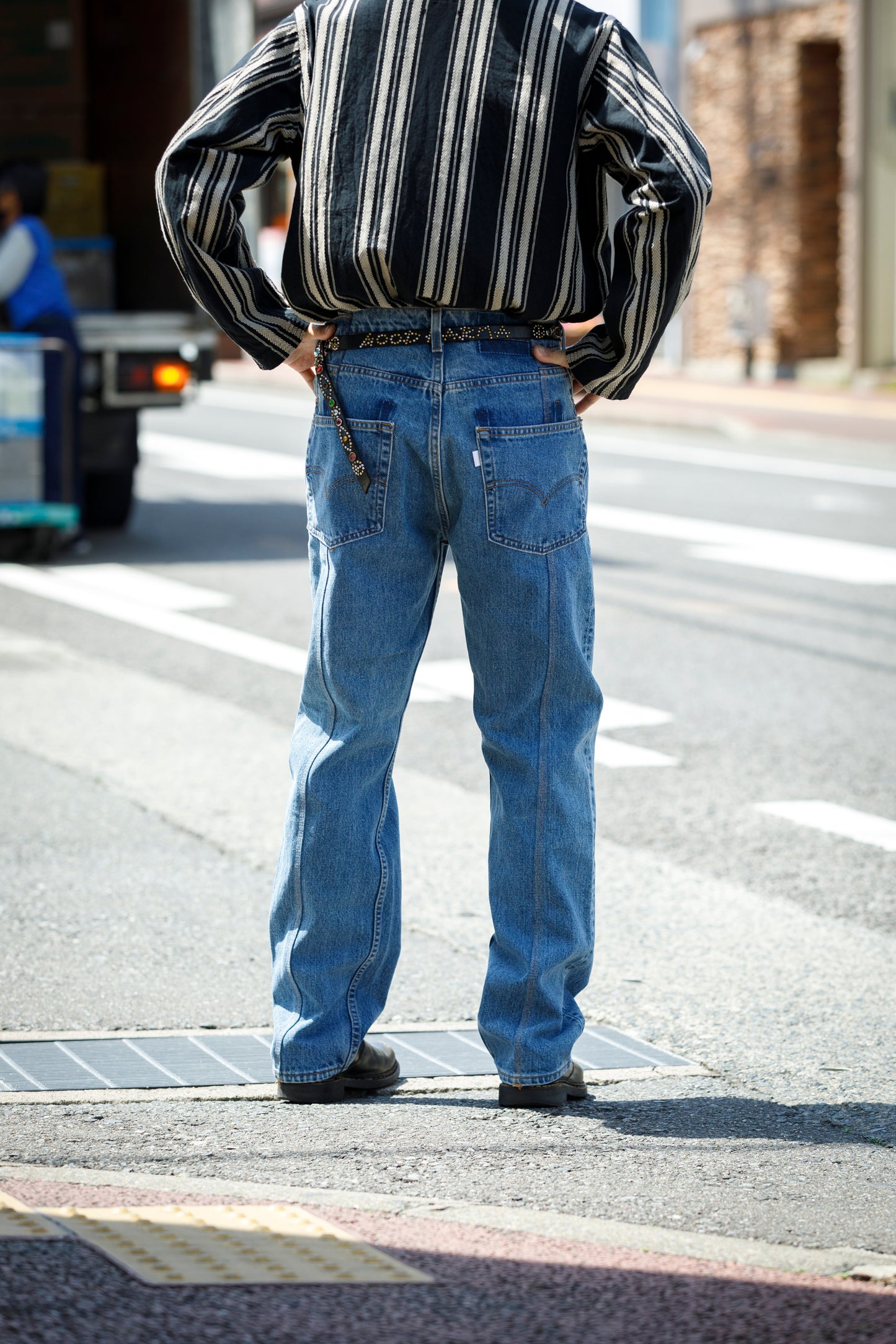 CHANGES CH4083 Remake Denim Pants - INDIGO