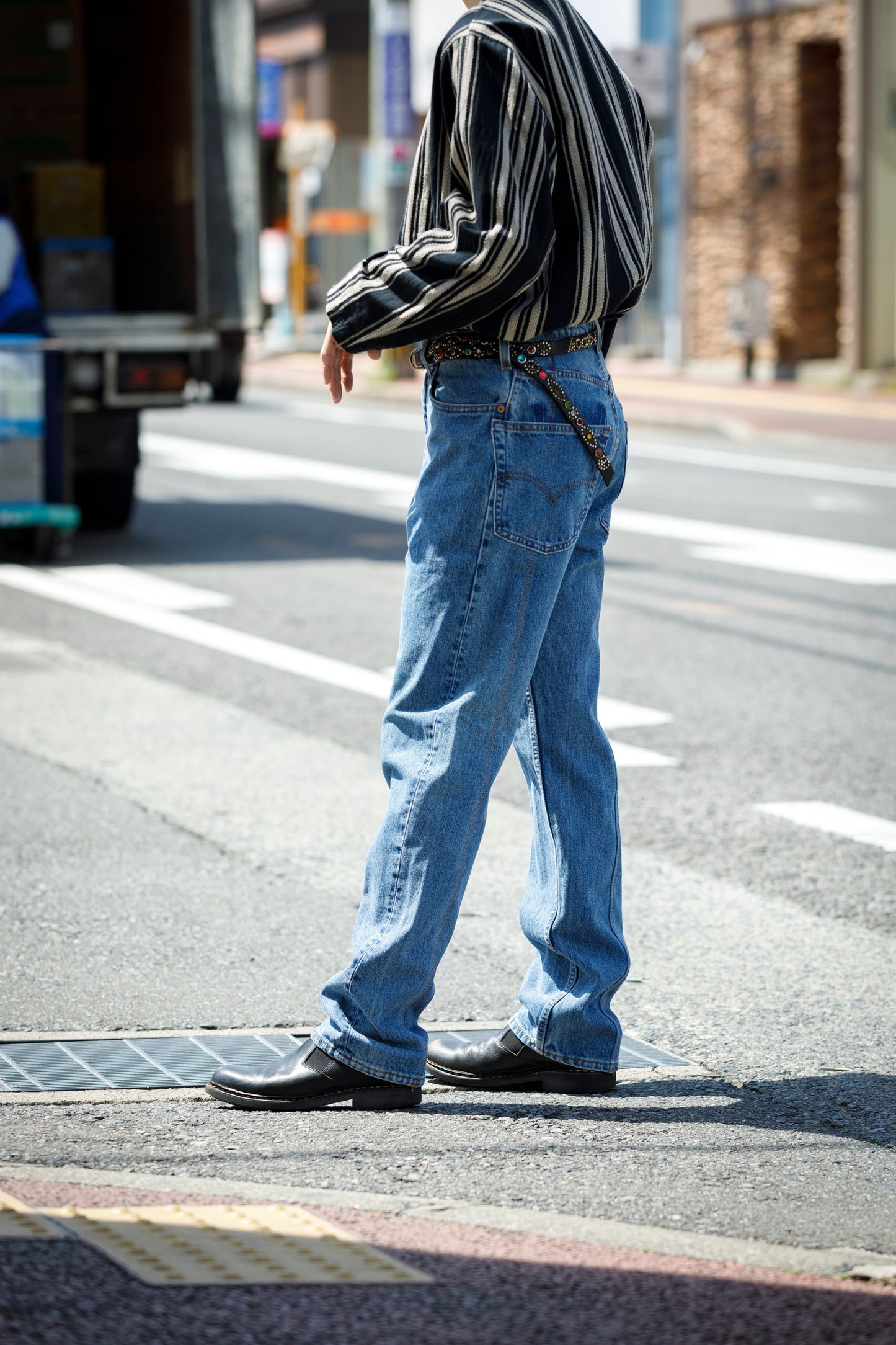 CHANGES CH4083 Remake Denim Pants - INDIGO