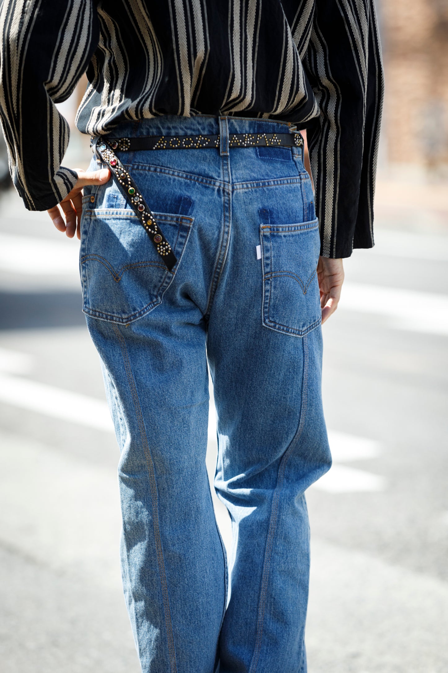 CHANGES CH4083 Remake Denim Pants - INDIGO