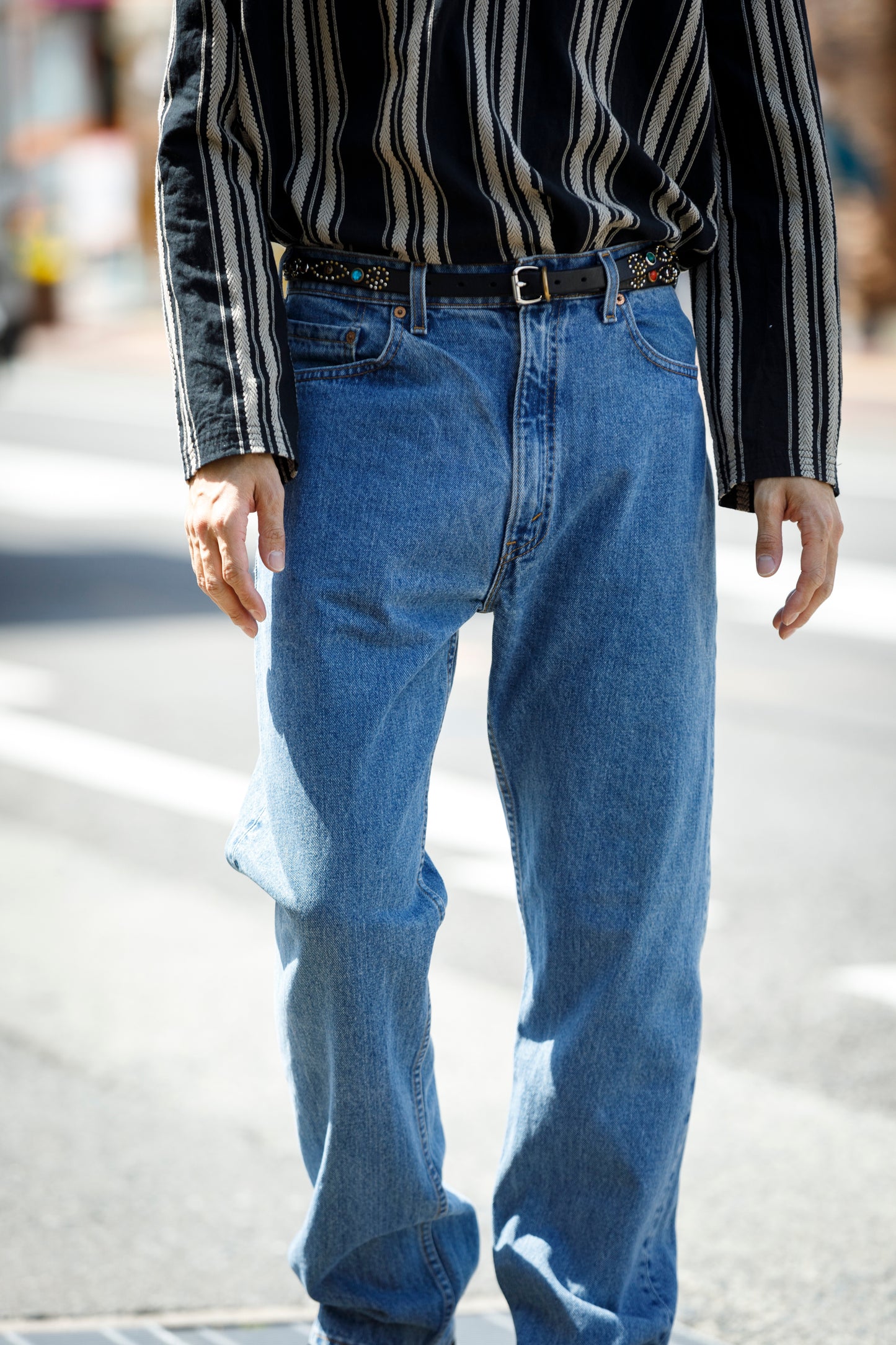 CHANGES CH4083 Remake Denim Pants - INDIGO