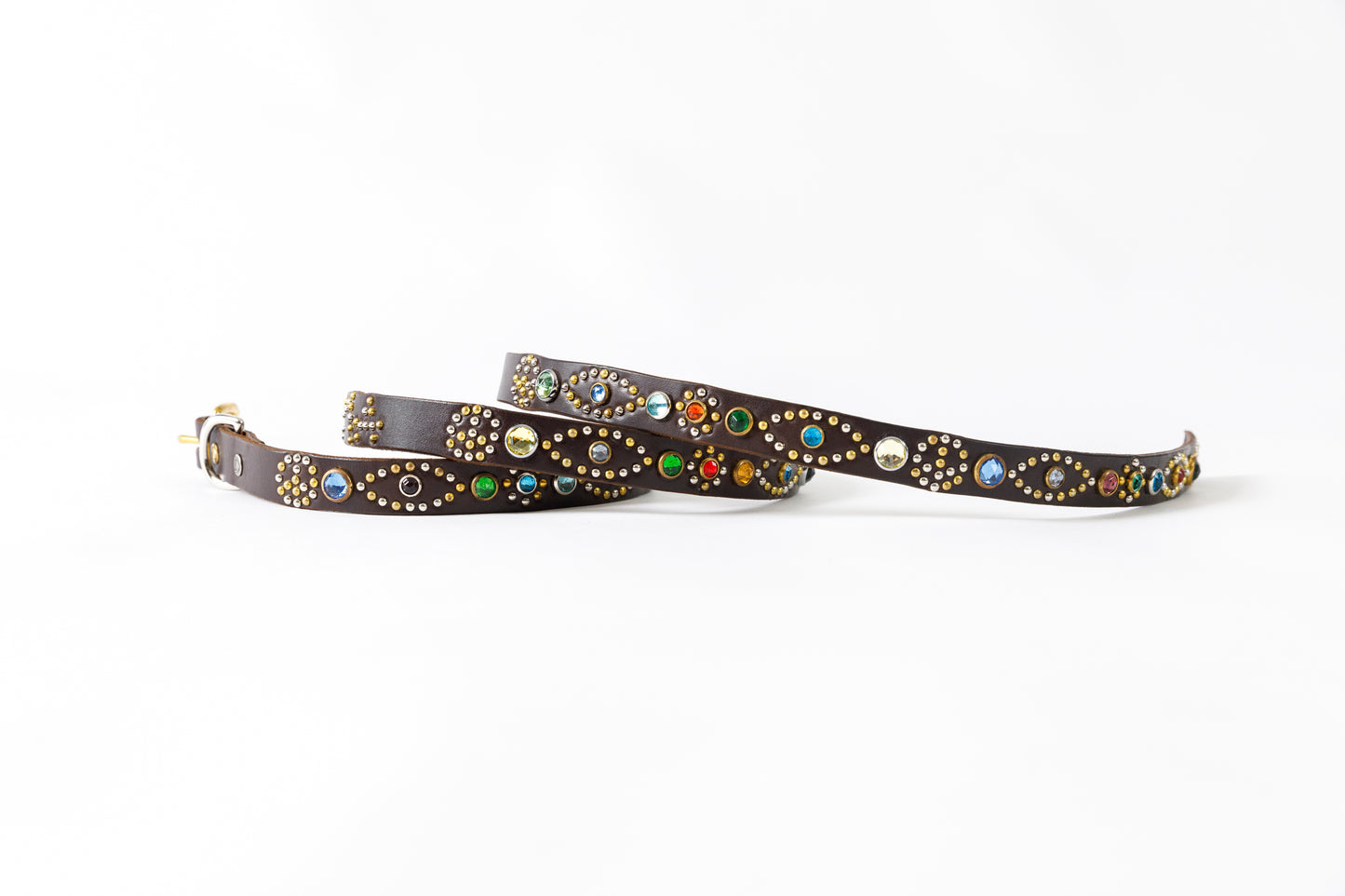 GOODKARMA DEVELOPMENT Narrow Studs Belt "ASHBURY" ブラウン サイズ3(34インチ)