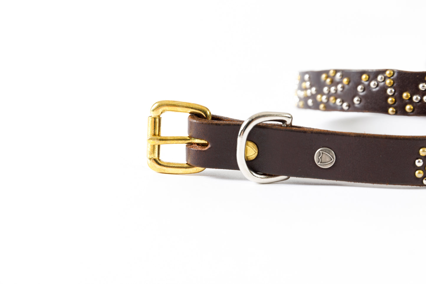 GOODKARMA DEVELOPMENT Narrow Studs Belt "ASHBURY" ブラウン サイズ3(34インチ)