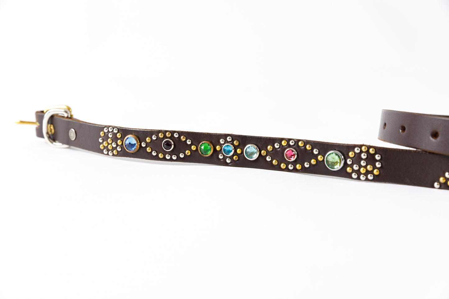 GOODKARMA DEVELOPMENT Narrow Studs Belt "ASHBURY" ブラウン サイズ3(34インチ)