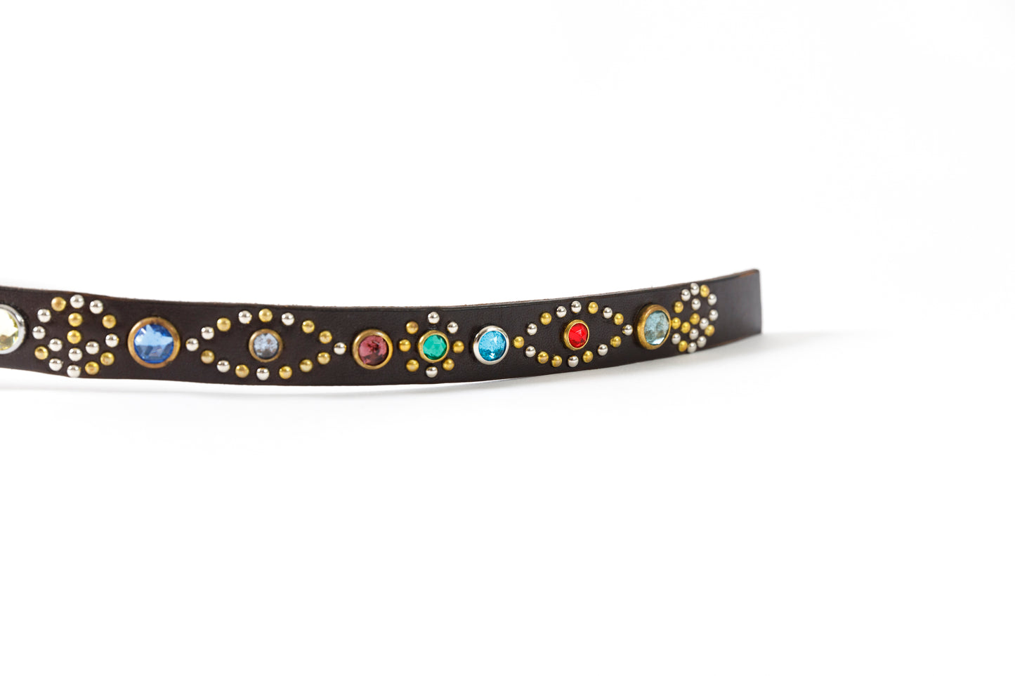 GOODKARMA DEVELOPMENT Narrow Studs Belt "ASHBURY" ブラウン サイズ3(34インチ)