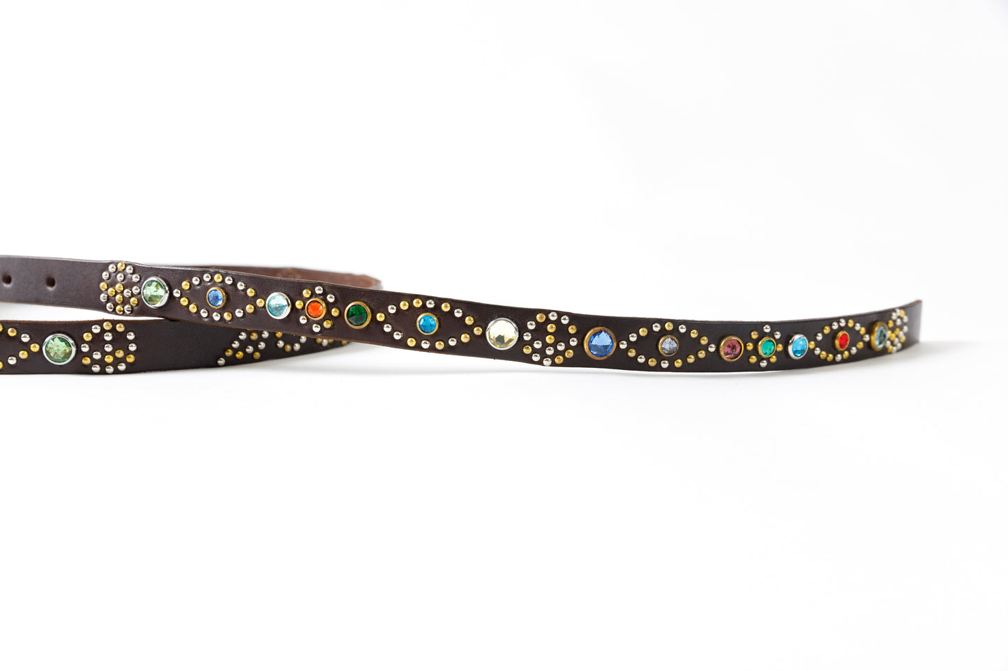 GOODKARMA DEVELOPMENT Narrow Studs Belt "ASHBURY" ブラウン サイズ3(34インチ)