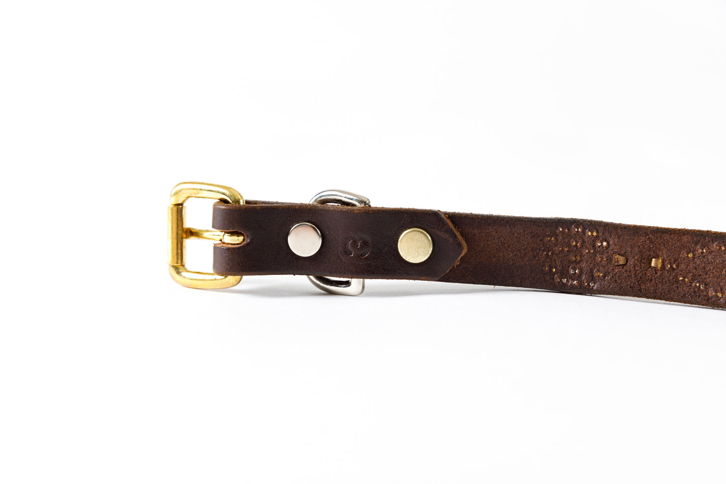 GOODKARMA DEVELOPMENT Narrow Studs Belt "ASHBURY" ブラウン サイズ3(34インチ)