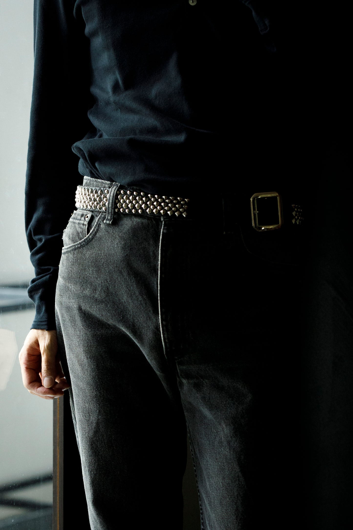 Willow Pants R-012 Studs Belt - Black