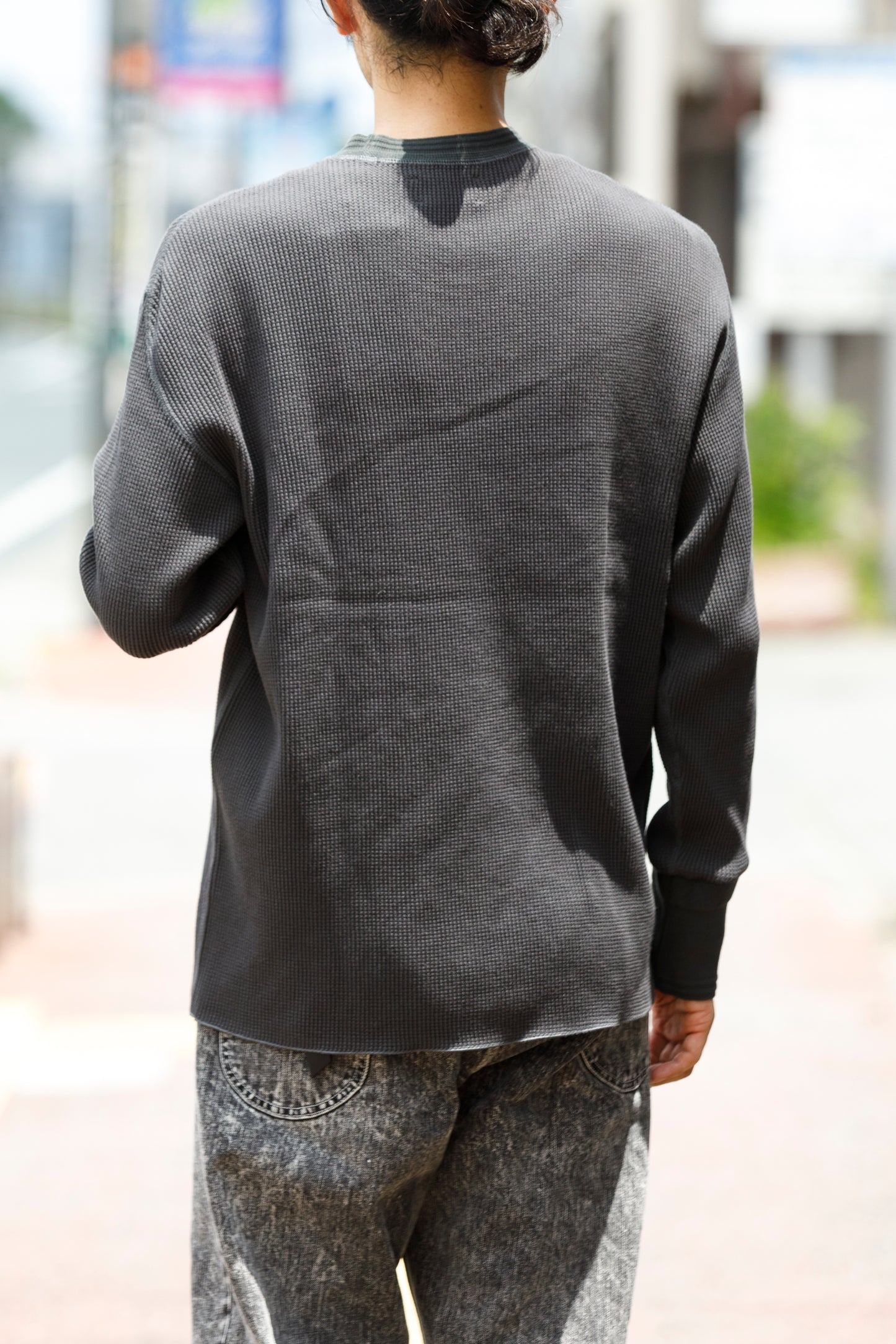WONDER ROOM WWA-001 "WAFFLE" l/s waffle thermal tee - V gray