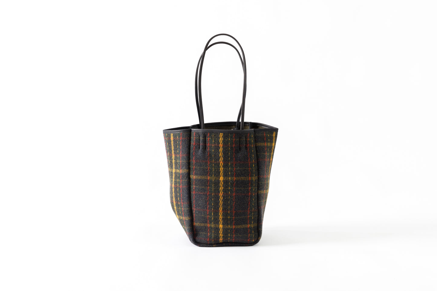 AMIACALVA A202 OILED COTTON WOOL TOTE (M) - PLAID