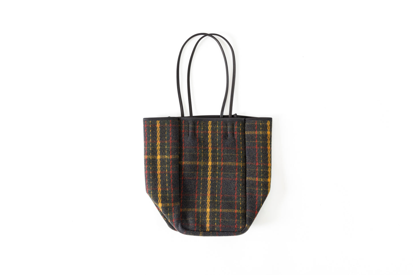AMIACALVA A202 OILED COTTON WOOL TOTE (M) - PLAID