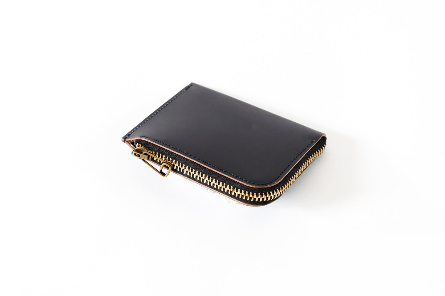 AMIACALVA AK043 CORDOVAN SHORT WALLET - Black