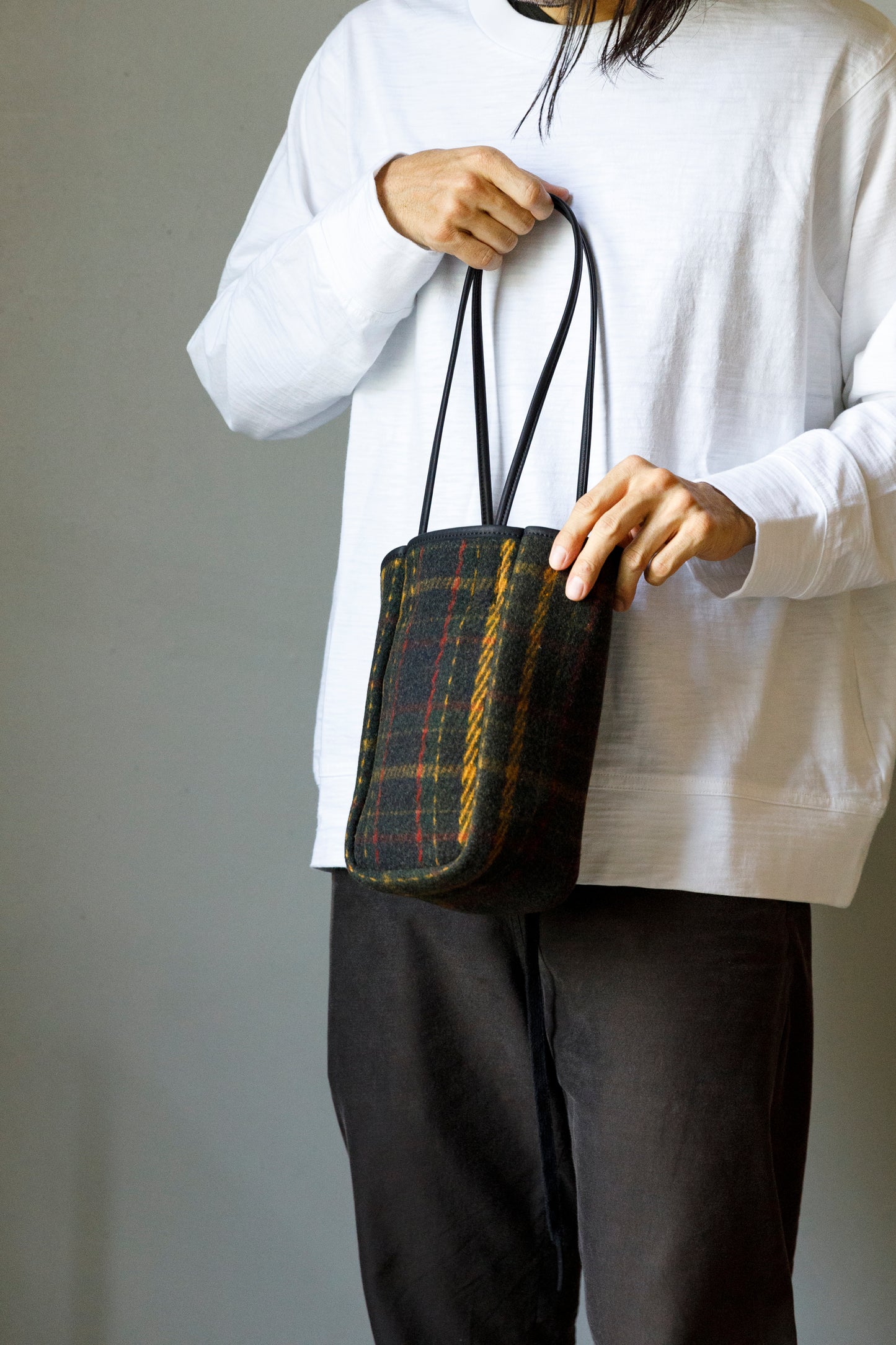AMIACALVA A202 OILED COTTON WOOL TOTE (S) - PLAID