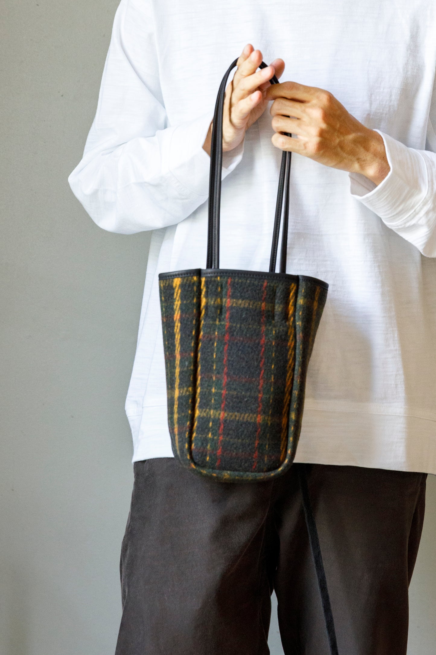 AMIACALVA A202 OILED COTTON WOOL TOTE (S) - PLAID