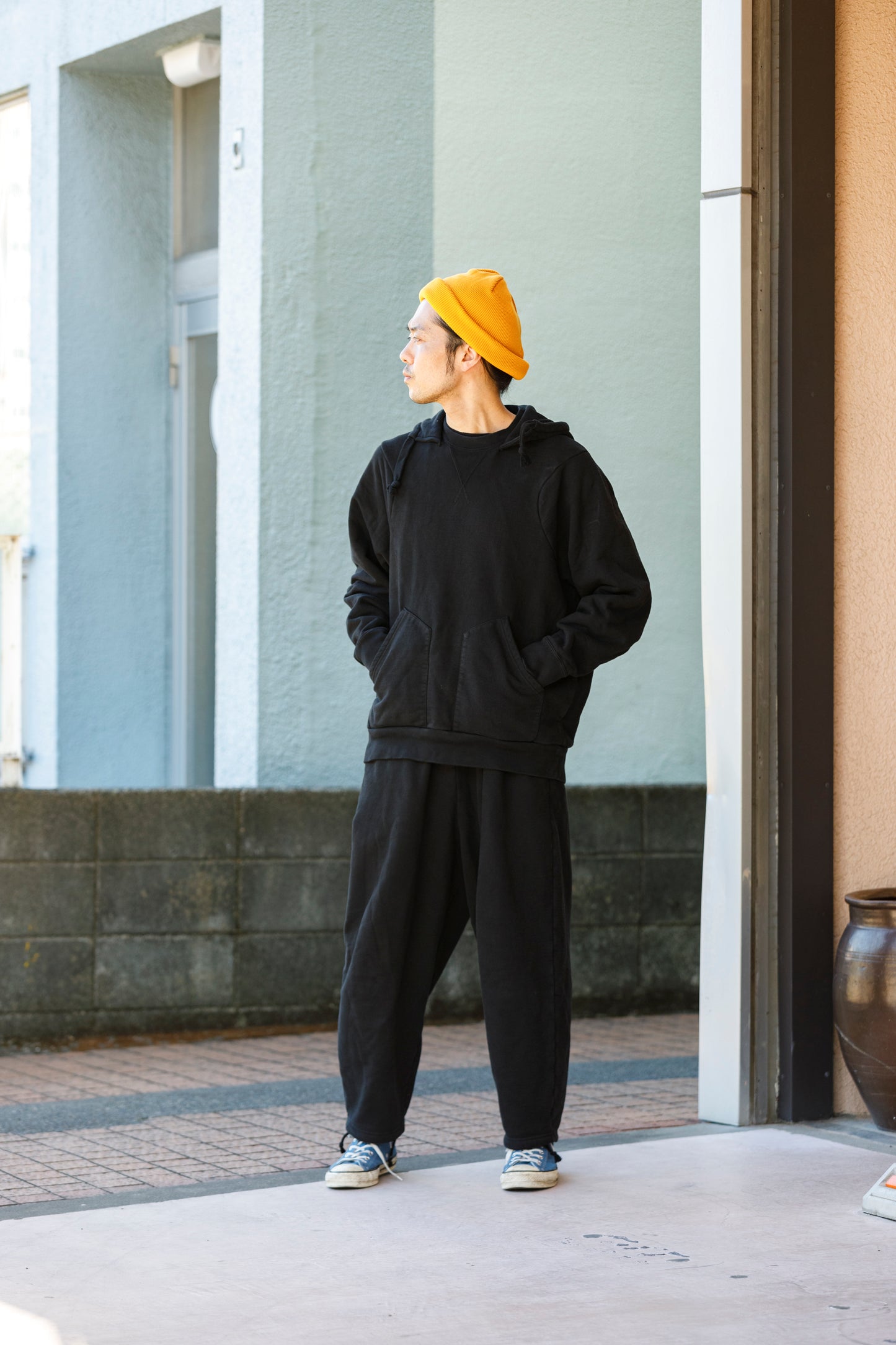 WONDER ROOM WWH-001 "WHALE" Atozuke Hoodie - Black