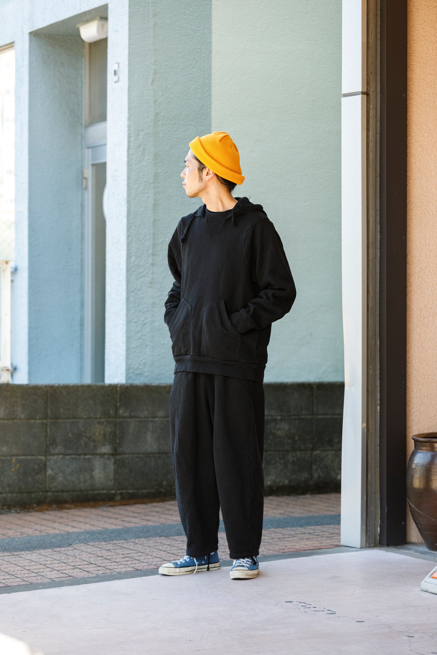 WONDER ROOM WWH-001 "WHALE" Atozuke Hoodie - Black