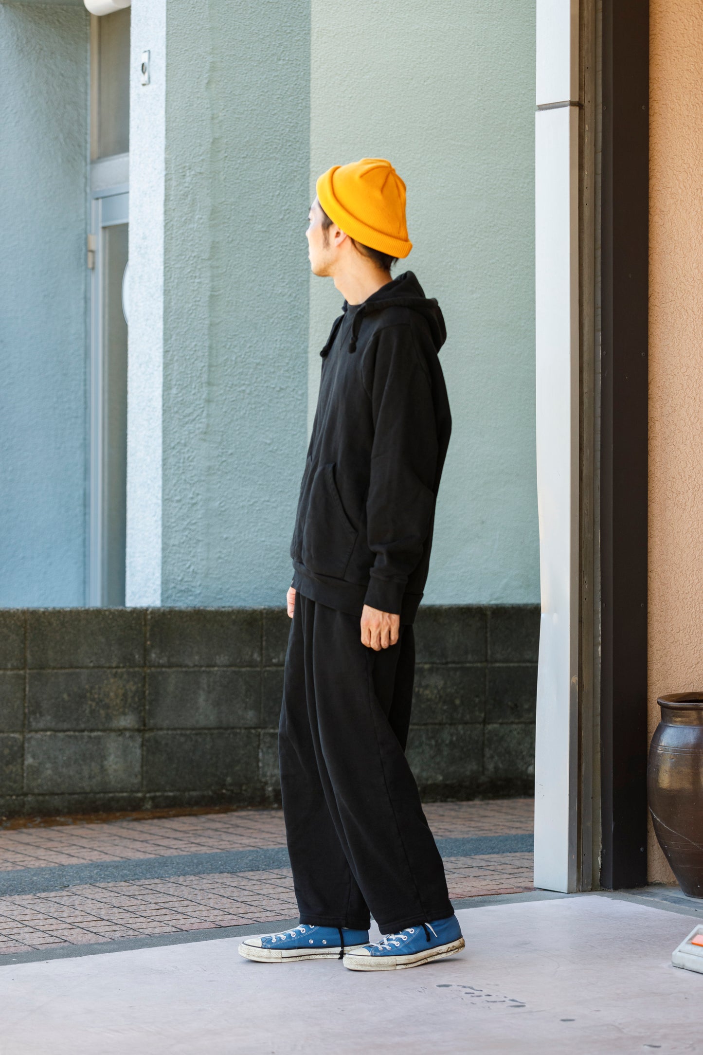 WONDER ROOM WWH-001 "WHALE" Atozuke Hoodie - Black