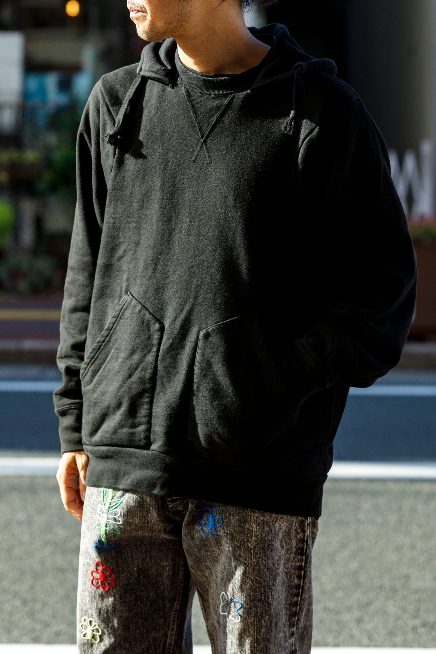 WONDER ROOM WWH-001 "WHALE" Atozuke Hoodie - Black