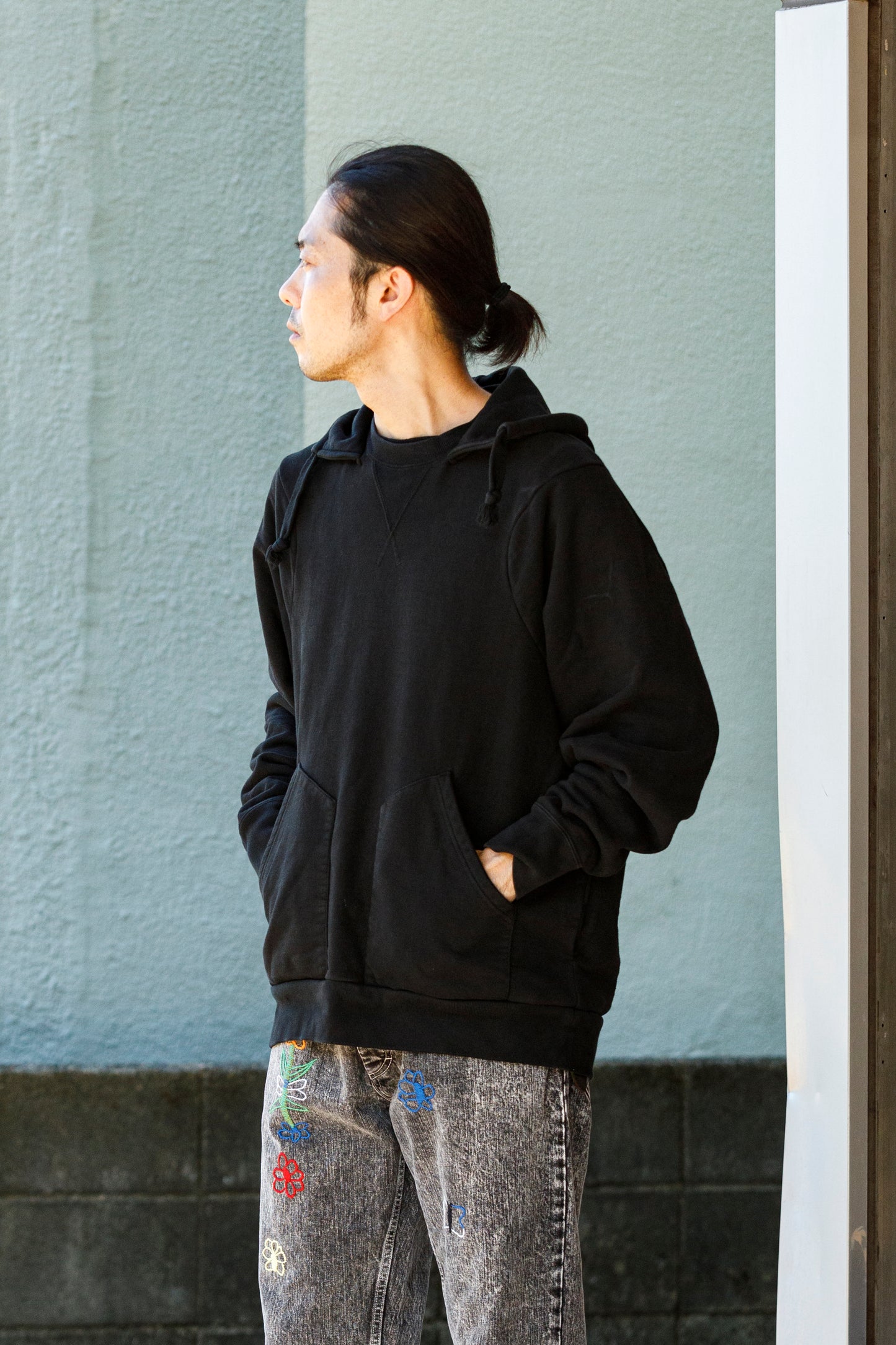 WONDER ROOM WWH-001 "WHALE" Atozuke Hoodie - Black