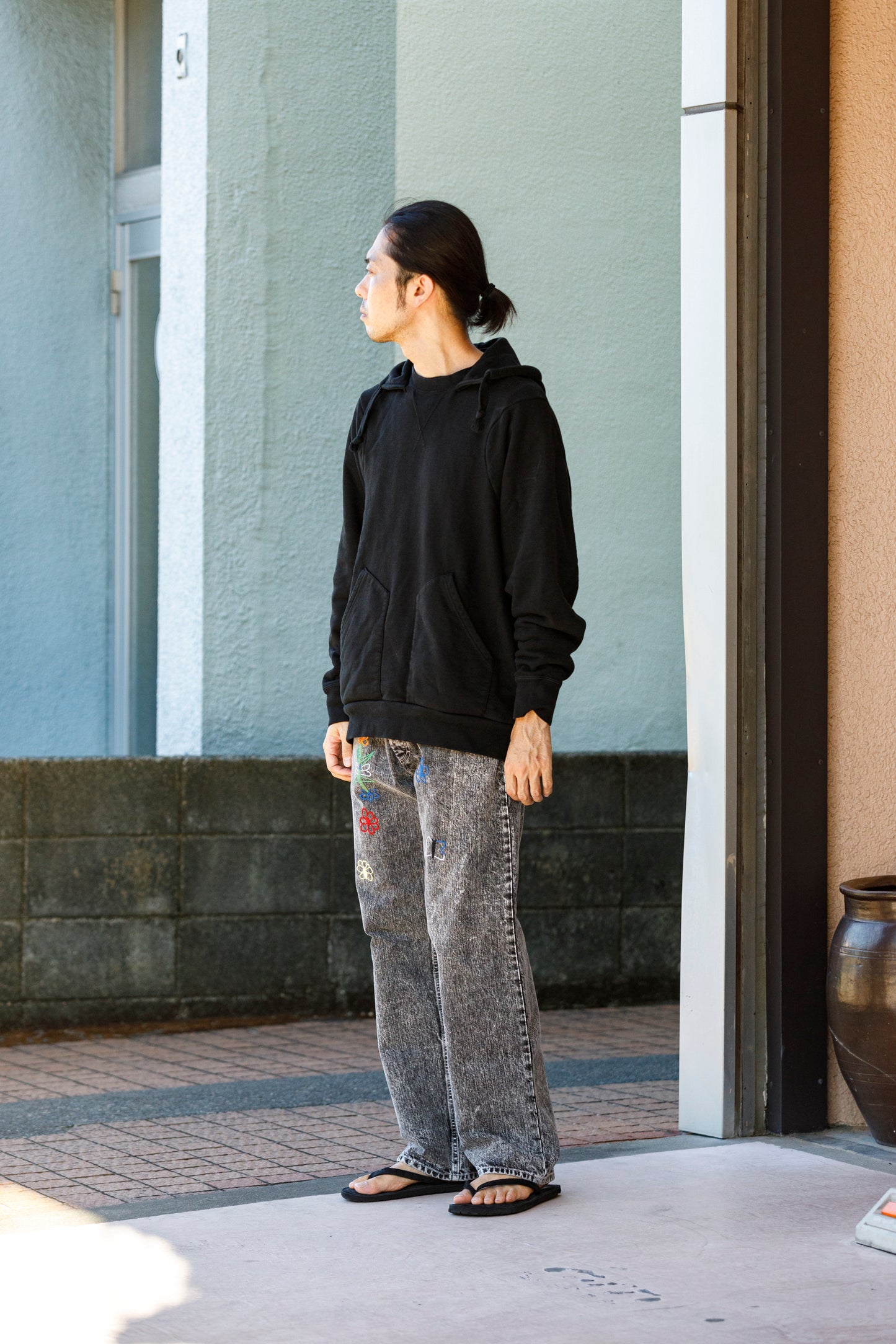 WONDER ROOM WWH-001 "WHALE" Atozuke Hoodie - Black