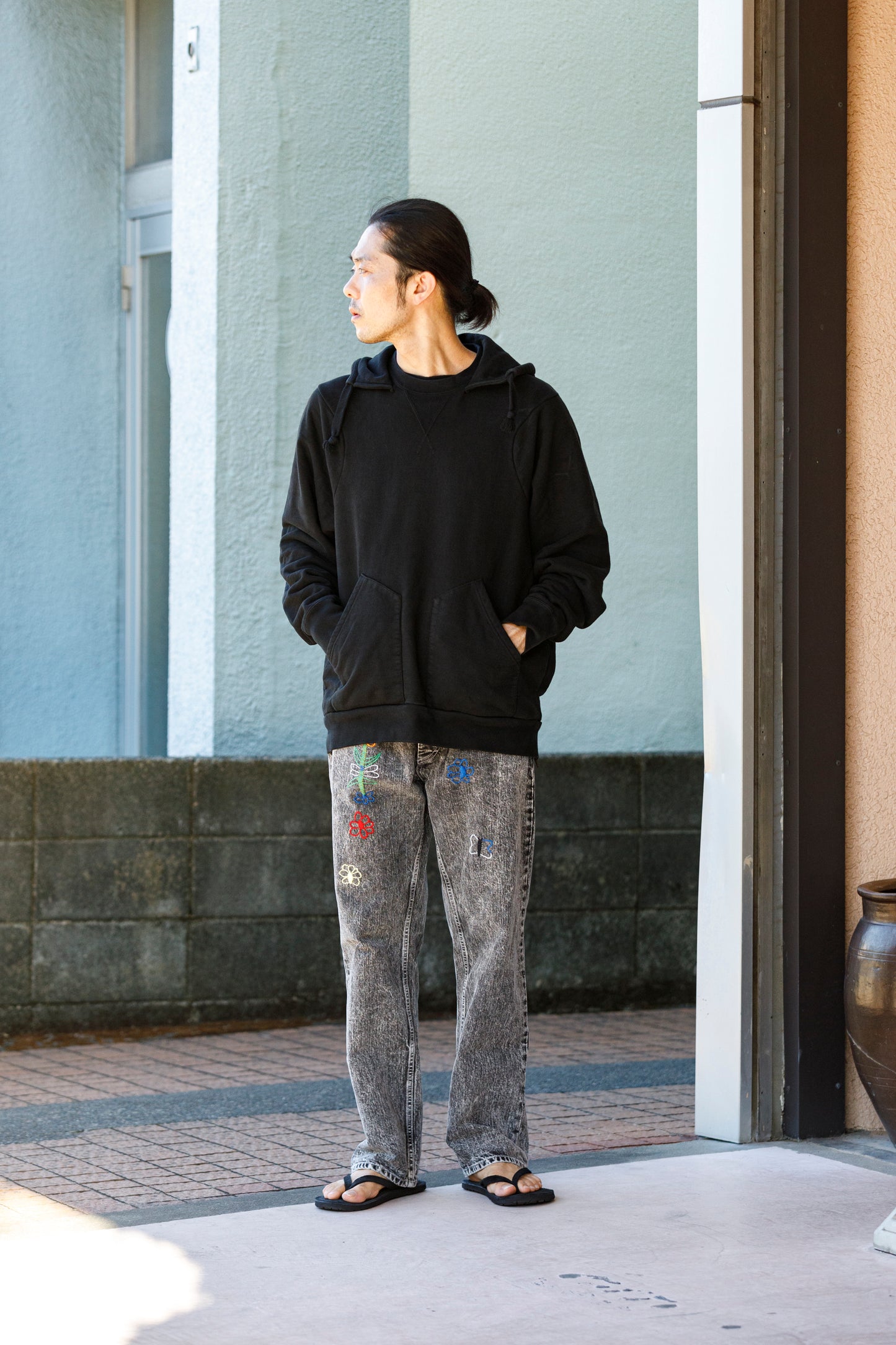 WONDER ROOM WWH-001 "WHALE" Atozuke Hoodie - Black