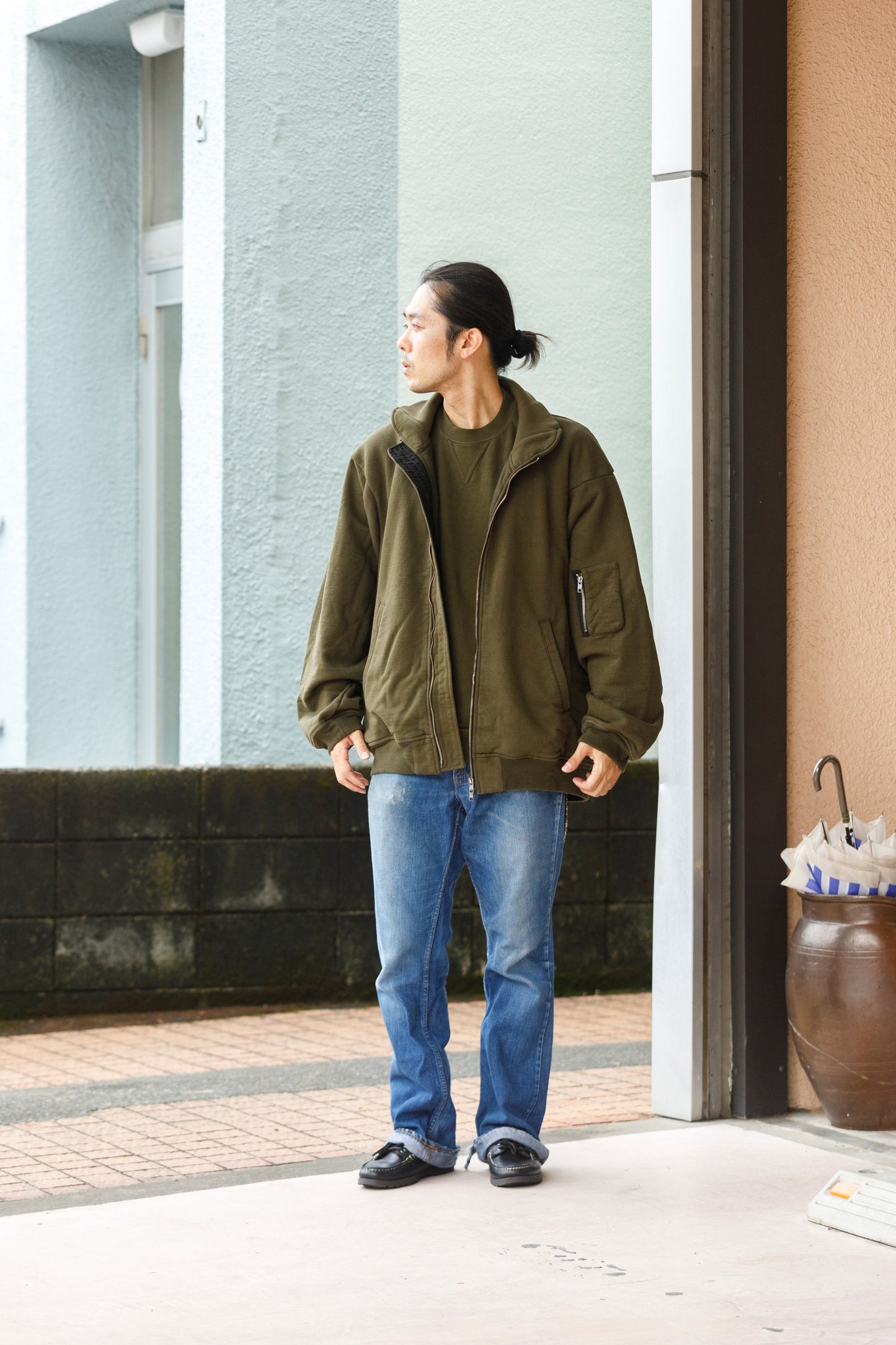 WONDER ROOM WWH-005 "WHALE" Flight Jacket - Olive