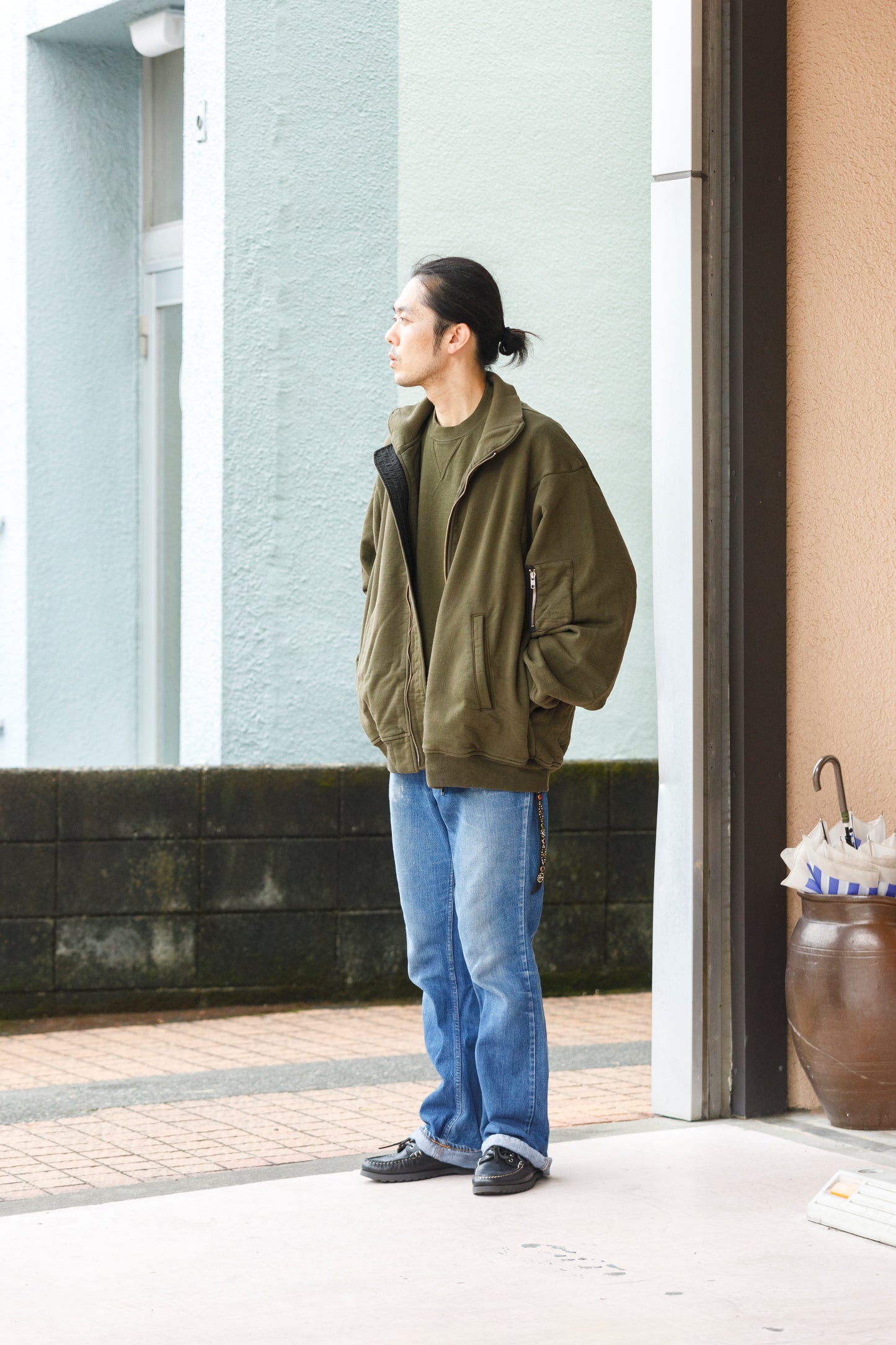 WONDER ROOM WWH-005 "WHALE" Flight Jacket - Olive
