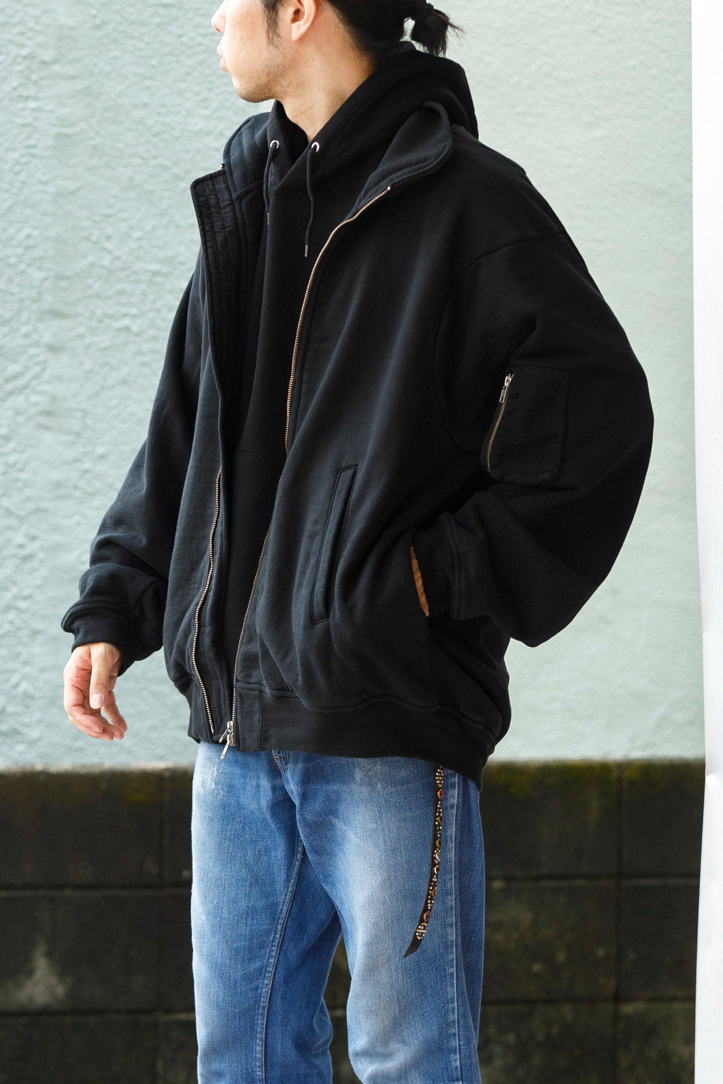 WONDER ROOM WWH-005 "WHALE" Flight Jacket - Black