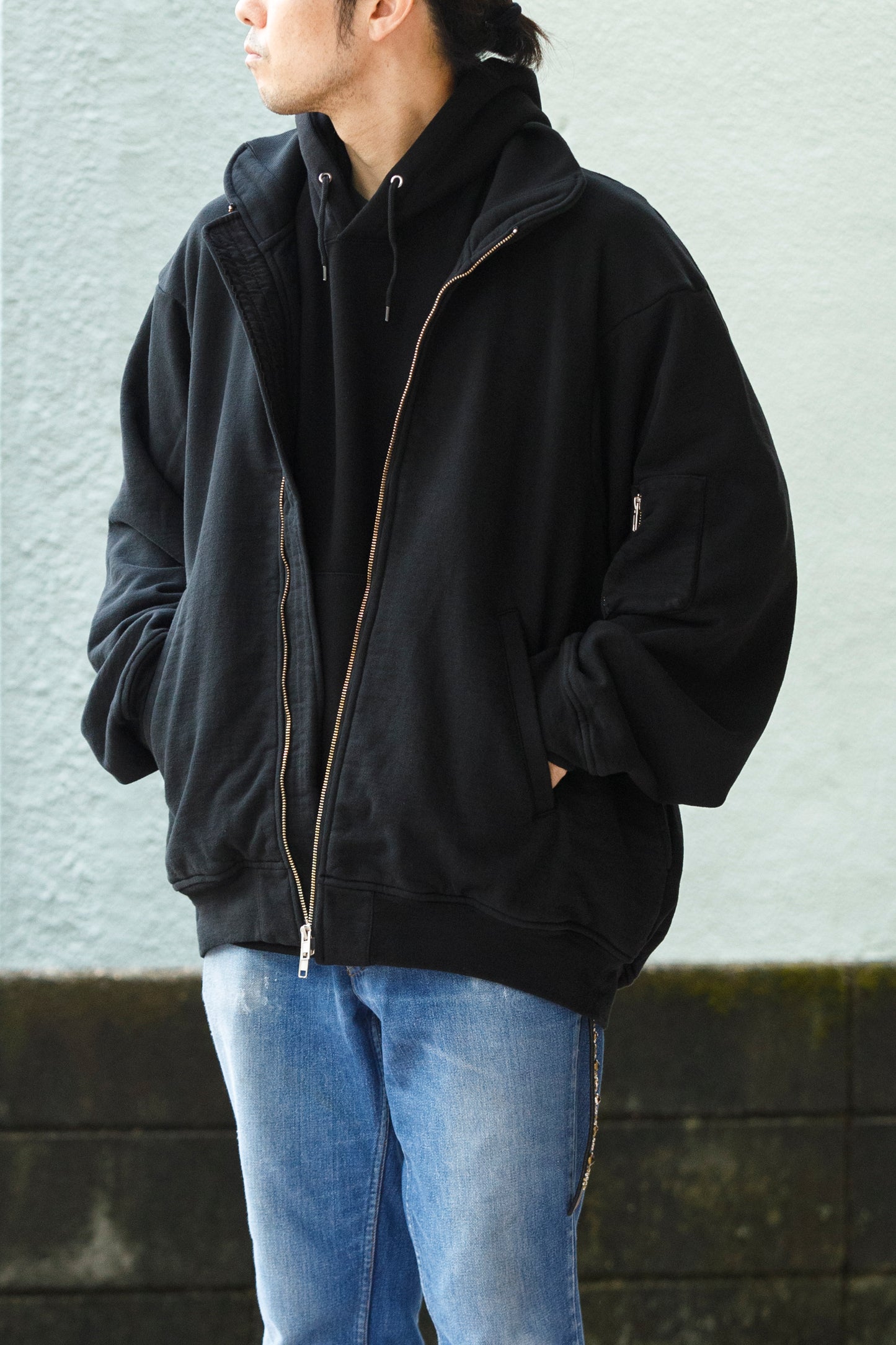 WONDER ROOM WWH-005 "WHALE" Flight Jacket - Black