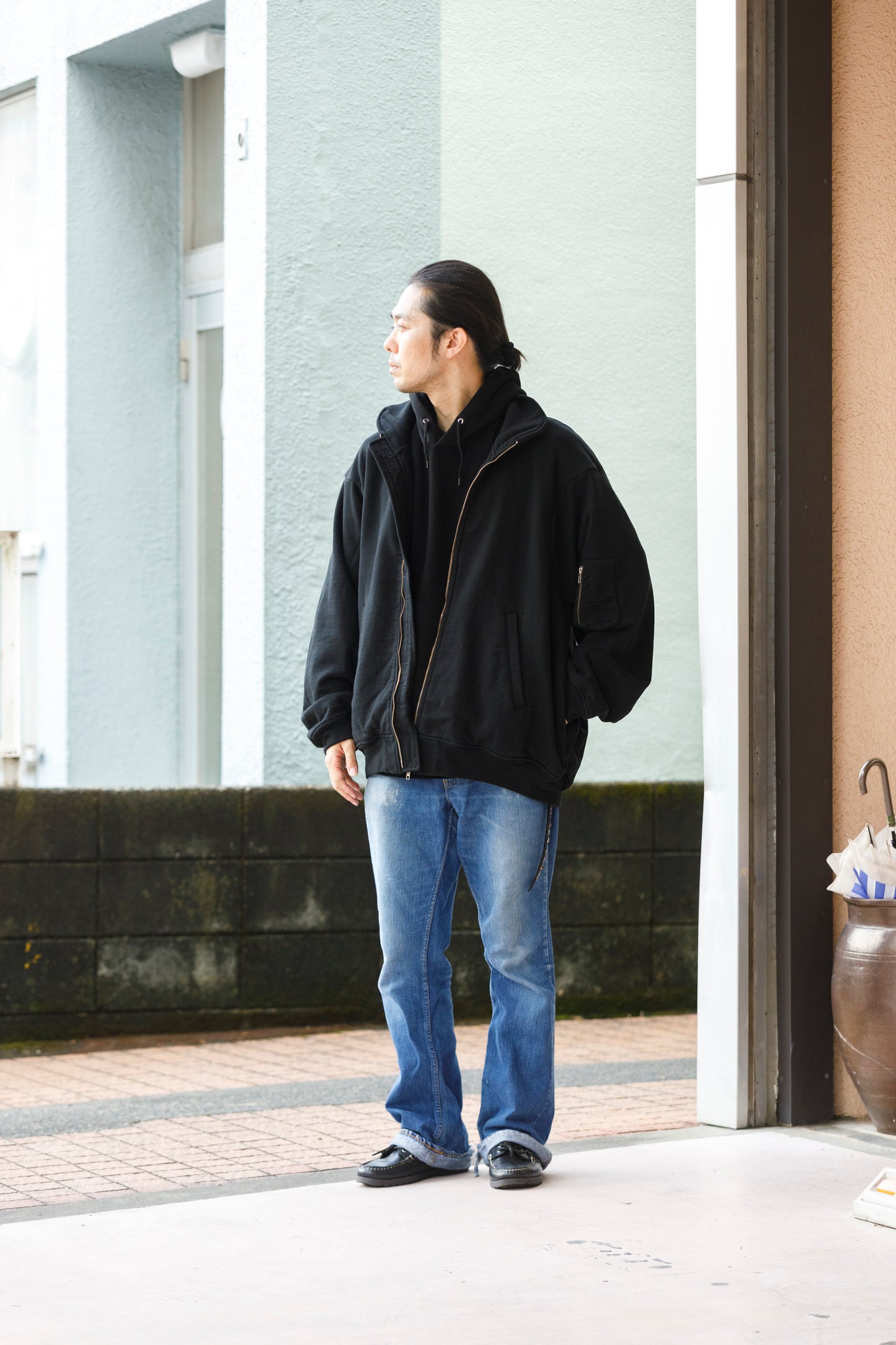 WONDER ROOM WWH-005 "WHALE" Flight Jacket - Black