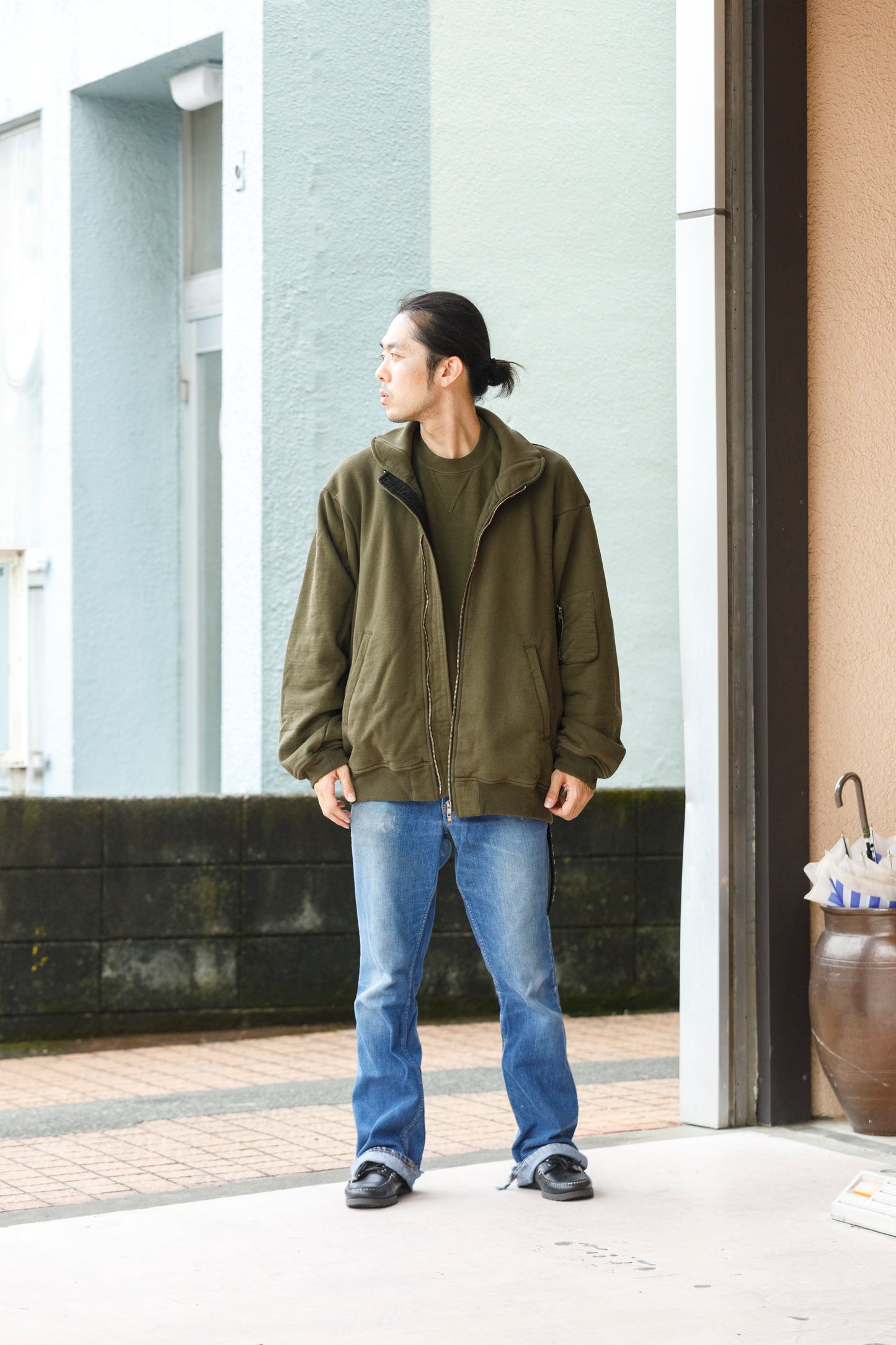WONDER ROOM WWH-005 "WHALE" Flight Jacket - Olive