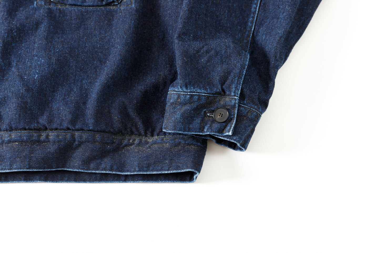NULABEL / 522-204 URUSHI COATED DENIM TRUCKER JACKET - COAL BLACK