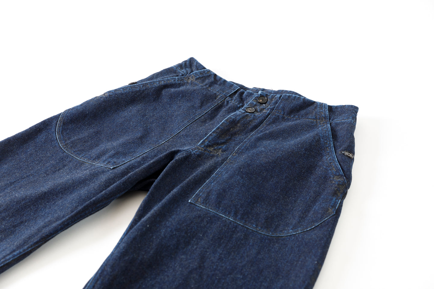NULABEL / 522-701 URUSHI COATED DENIM TROUSERS - COAL BLACK