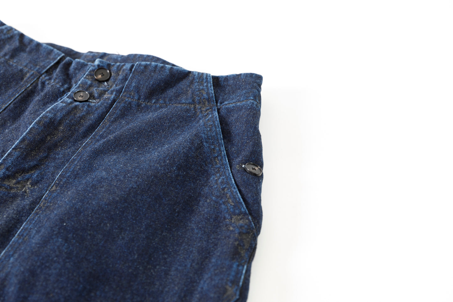 NULABEL / 522-701 URUSHI COATED DENIM TROUSERS - COAL BLACK