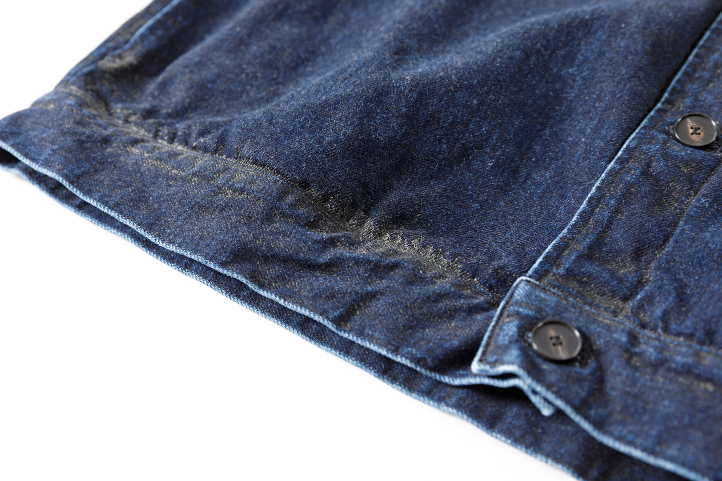NULABEL / 522-204 URUSHI COATED DENIM TRUCKER JACKET - COAL BLACK