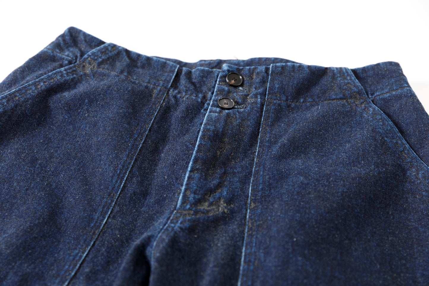 NULABEL / 522-701 URUSHI COATED DENIM TROUSERS - COAL BLACK