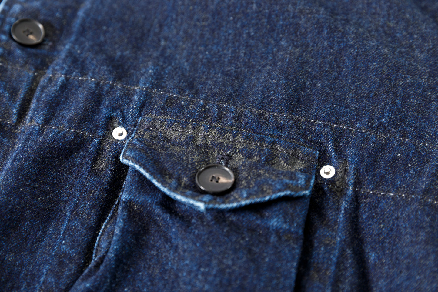 NULABEL / 522-204 URUSHI COATED DENIM TRUCKER JACKET - COAL BLACK