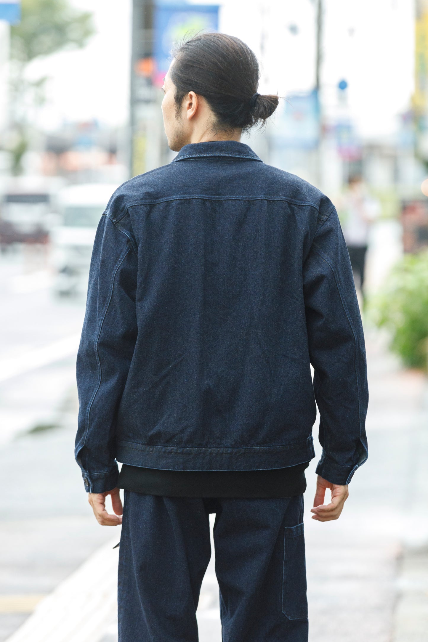 NULABEL / 522-204 URUSHI COATED DENIM TRUCKER JACKET - COAL BLACK