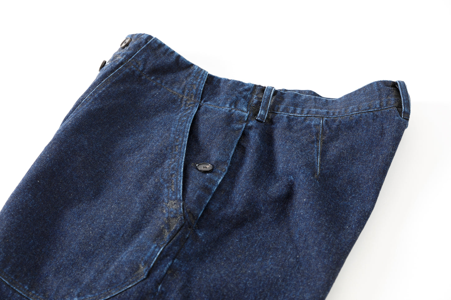 NULABEL / 522-701 URUSHI COATED DENIM TROUSERS - COAL BLACK