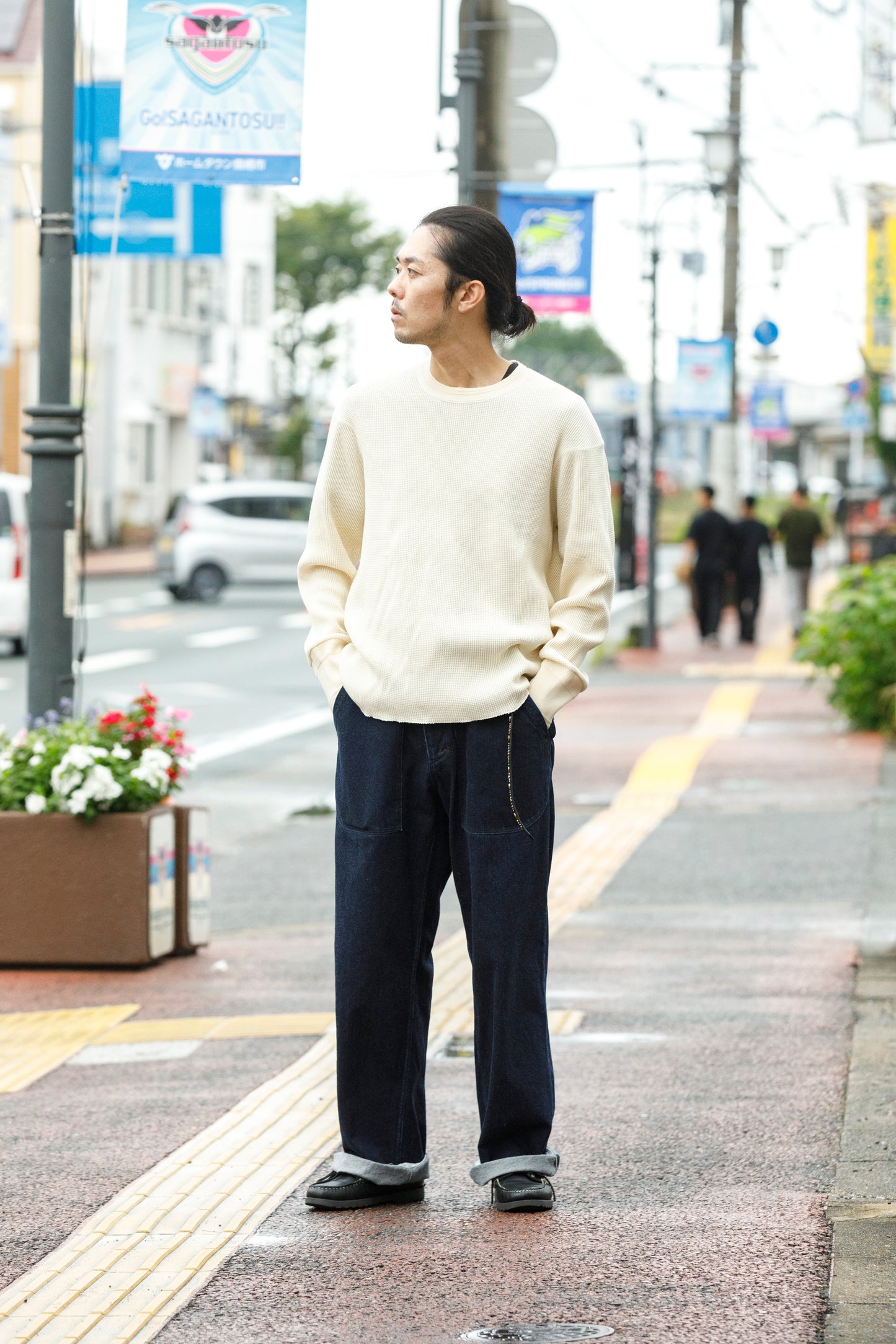 NULABEL / 522-701 URUSHI COATED DENIM TROUSERS - COAL BLACK