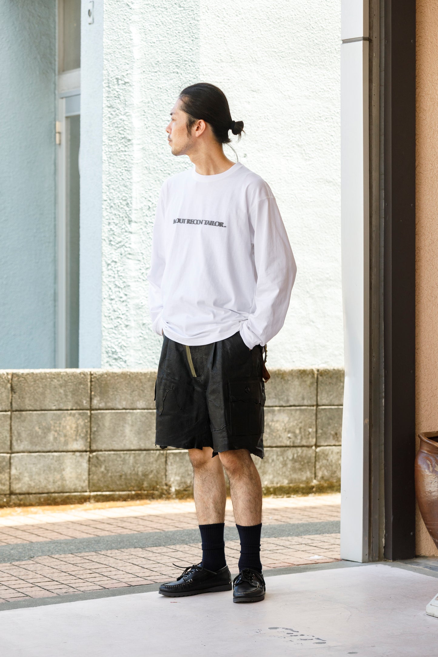 MOUT RECON TAILOR / MT1810 BLUR LOGO LONG SLEEVE T-SHIRT - White