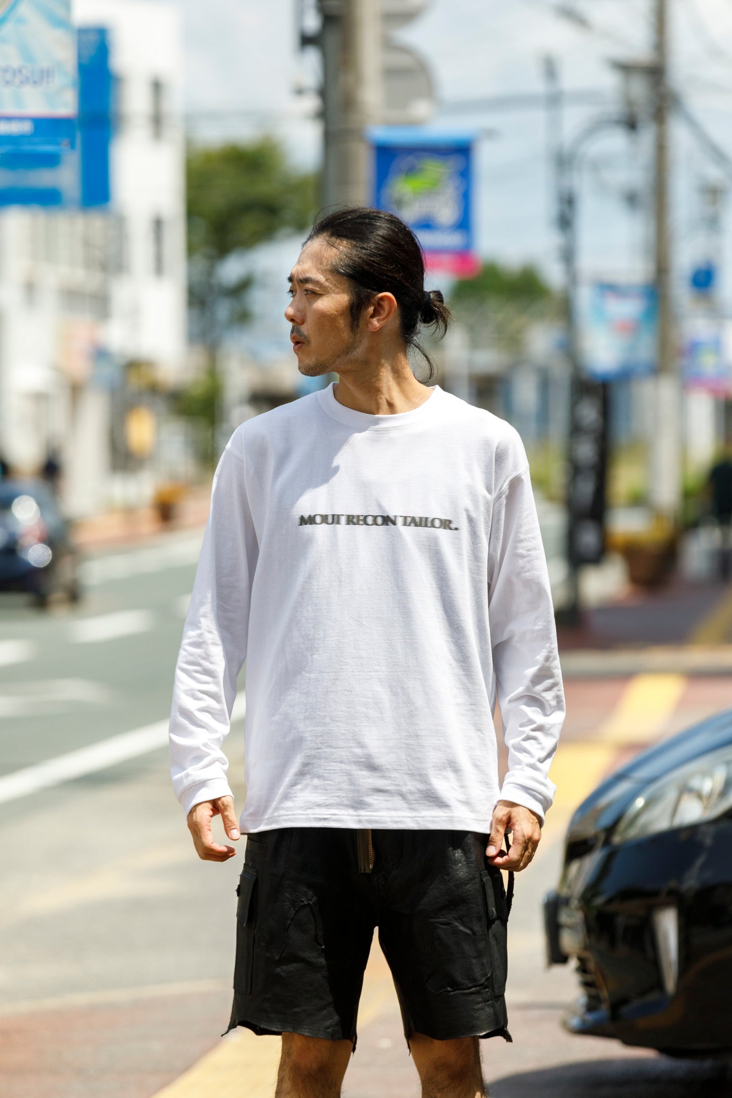 MOUT RECON TAILOR / MT1810 BLUR LOGO LONG SLEEVE T-SHIRT - White