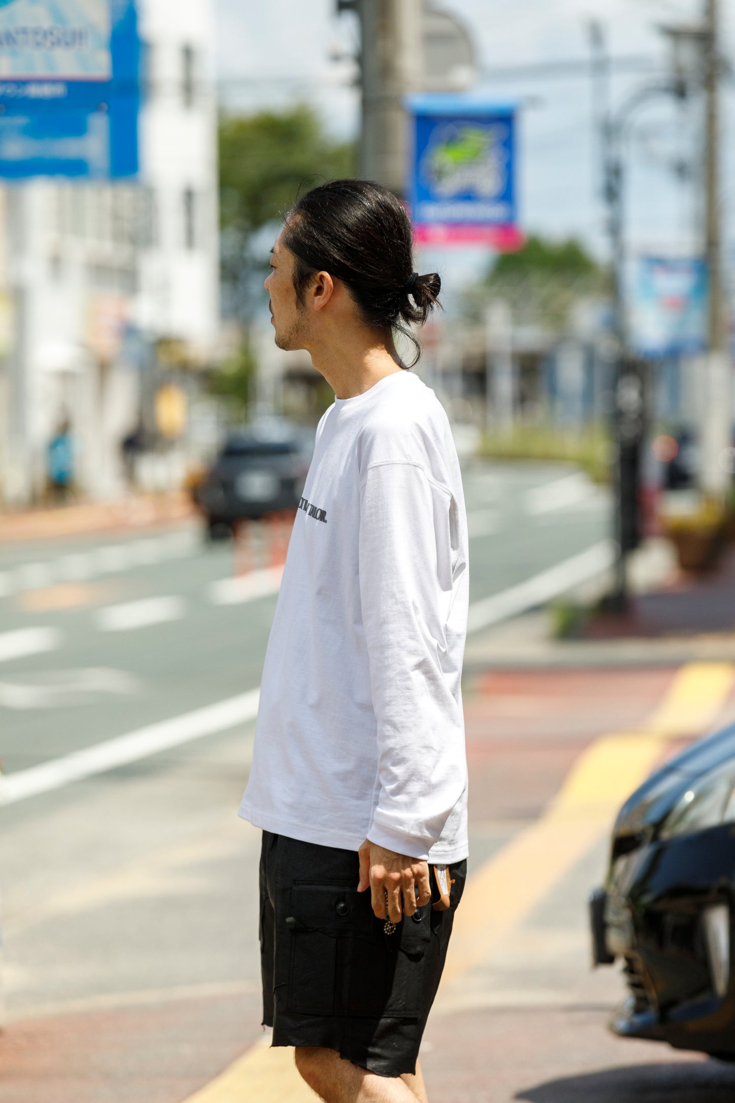 MOUT RECON TAILOR / MT1810 BLUR LOGO LONG SLEEVE T-SHIRT - White