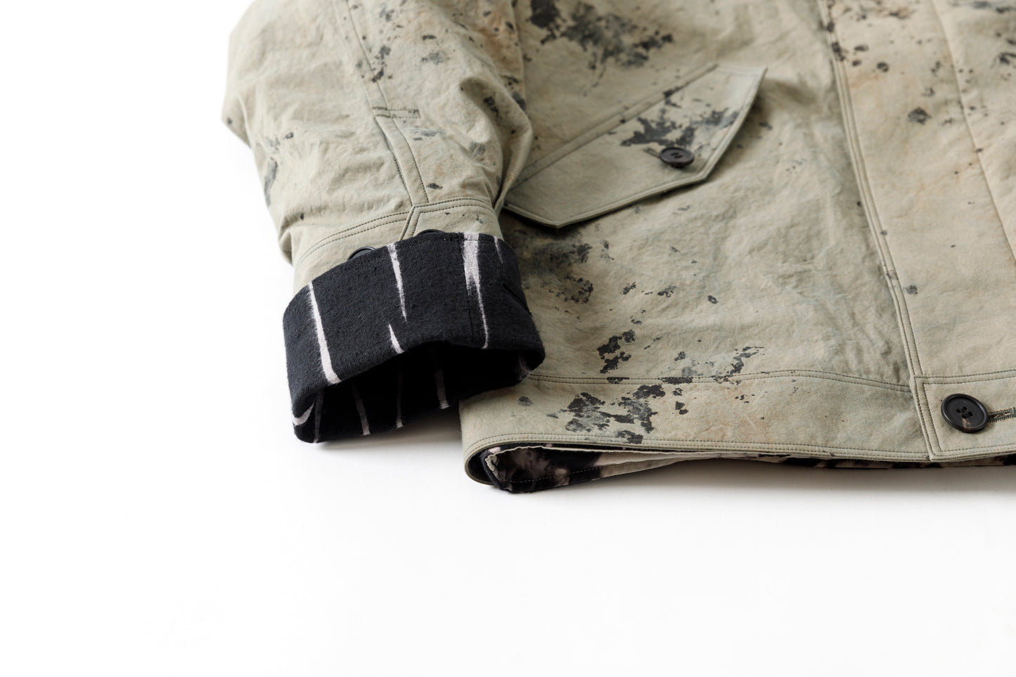 山内 25221 / 3wayシールドコットン・ジップジャケット - khaki × arimatsu black